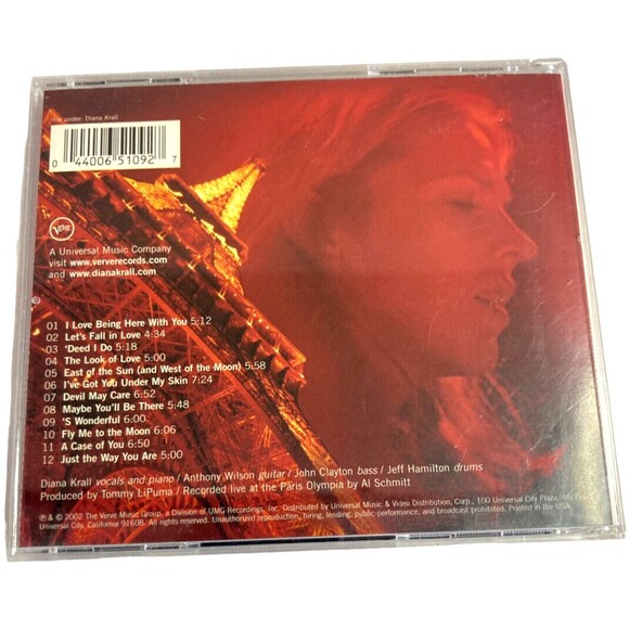 Diana Krall – Live In Paris CD Verve Records 2002 - Picture 2 of 4